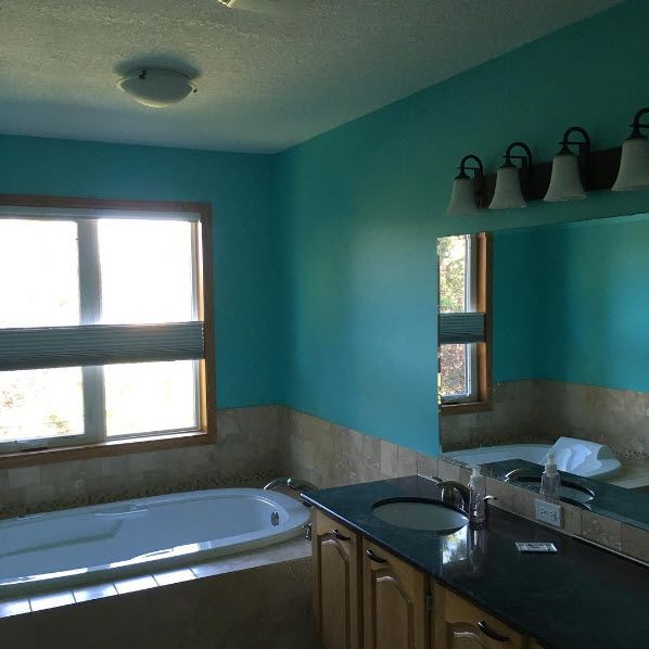 Bathroom · teal feature colour